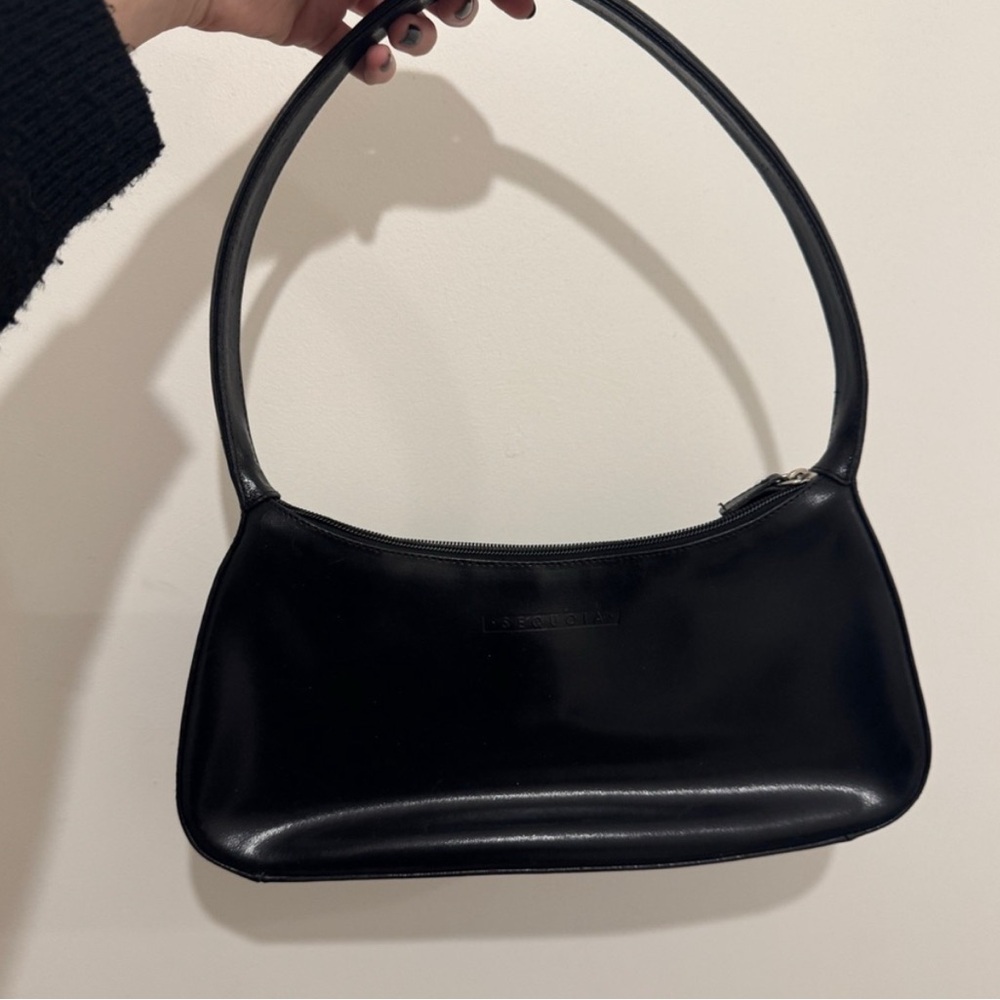 Black leather Shoulder Bag - Sequoia